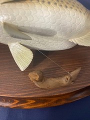 Decorative Replica Bass Fish Mounted Wood Plaque 11”