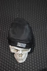 Skull With Black Cuffed Knit Beanie Figurine