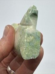 5 Vtg Hand Carved Green Moss Agate Jasper Stone Koi Fish Sculpture Decor 3″ tall