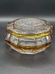 Hand Cut Cased Crystal 2 Piece Set Small Vase And Covered Box Rare And Unique!
