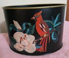 Vintage Tole Painted Black Metal Basket, Mail Desk Organizer 7″ x 4.75″ x 5″