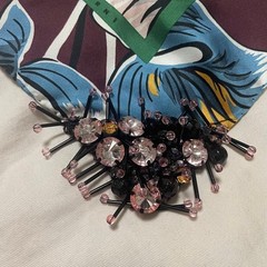 Marni Silk Scarf with Beaded Accessories 43cm x 43cm in Box