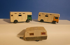 Vintage MATCHBOX Lesney SUPERFAST Lot HORSE BOX Trailers CAMPERS Orange GREEN