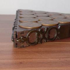 Vintage British Penny Coin Coaster Tray – Pre-Decimal 1930s 1940s Treen