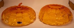 Marquis By Waterford Crystal 8″ Orange Pumpkin Candy Dish/Bowl Made In Germany