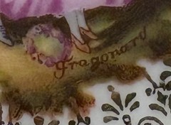 Butter Pat Limoges Fragonard France Porcelain Pink Gild Miniature Plate 3.25”