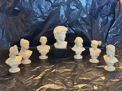 Vintage Neoclassical Grand Tour 7 Pc Bust Set