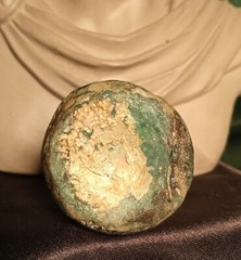TIME OF CHRIST JESUS, LARGE HEAVY ANCIENT ROMAN GLASS BOTTLE CIRCA 100 BC-300 AD