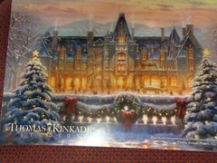 Thomas Kinkade Postcards Biltmore in The Fall, Christmas at Biltmore (2) cards