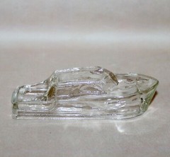 Boat Hollow Candy Holder Clear Glass ~ 4 3/4” Long 1940’s