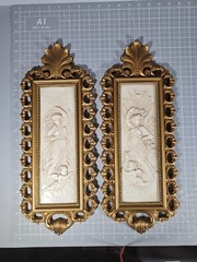 Vintage 1976 Pair of HOMCO Wall Hangings 7410 Made in USA A DART IND. 19″ X 7.5″