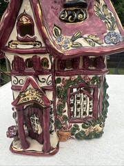 Vtg Blue Sky Clayworks Cozy Corner House Tea Light 2000 10x6x6” Heather Goldminc