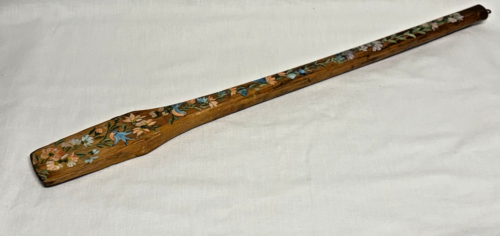 Vintage NORWAY ROSEMALING FOLK ART 22″ Stirring Paddle, Stick or Spoon