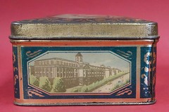 Ukraine SUPREME SOVIET Kiev City Landmarks CANDY TIN BOX 1950s BIG USSR Prop Art