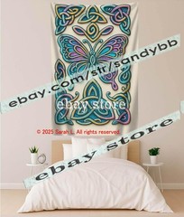 Celtic Butterfly Knot Tapestry 3D relief look Wall Art nature 39X59 in