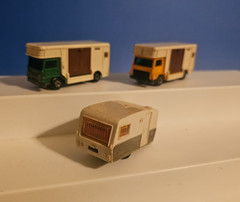 Vintage MATCHBOX Lesney SUPERFAST Lot HORSE BOX Trailers CAMPERS Orange GREEN