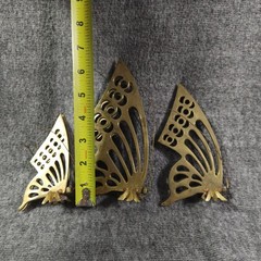 VTG MCM LOT Homco Brass Butterfly Flowers Gold Metal Wall Sconces & Art Decor