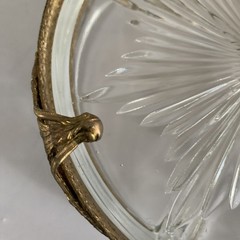 VTG Gold Ormolu Hollywood Regency Brass Beveled Glass Divided Trinket Jewel Box