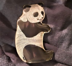 PANDA BEAR vtg figurine Abraham Palatnik mcm lucite acrylic brazil art sculpture