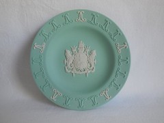 1988 Wedgwood White and Sea Green Jasperware Lloyd’s Tercentenary Tray