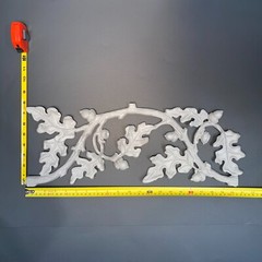 Vintage Pediment Fall Oak Acorn Leaf Wall Decor Cast Aluminum Art Panel 21″x8″
