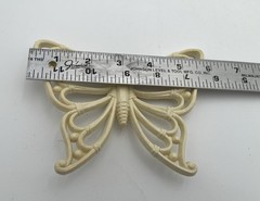 Vintage Butterflies Wall Decor Set of 3 Homco Made In USA 1978 Ivory White