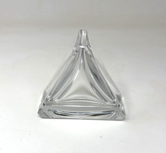 Vtg ATLANTIS Portugal Full Lead Crystal Triangle Trinket /Candy Dish MCM Style