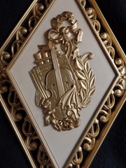 Vintage Dart Ind 1960’s Hollywood Regency Diamond Gold Wall Art Decor #4271