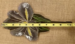 Vintage Toleware Iris Flower Wall Hook Cottagecore Gardencore 10.5”
