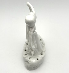 Antique Porcelain Nude Lady Hat Pin Holder Germany Art Deco Figurine 4.25”