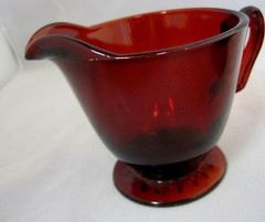 Ruby Cranberry Red Glass Sugar Creamer Tray Un-Matched Design