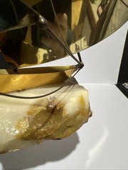 DEMOTT Signed Brass Sailboat On Onyx Base Sculpture Mid Century Modern 15” Tall