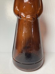 MRS BUTTERWORTH’S Amber 24 oz GLASS SYRUP BOTTLE Plastic LID VINTAGE 10”
