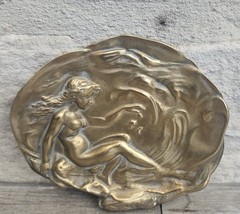 Brass Art Nouveau Trinket Dish Card Pin Tray, Heavy Quality Vide Poche Art…