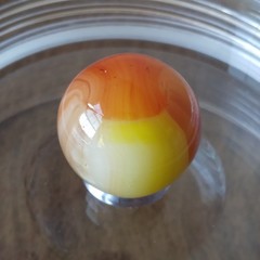 .71″ Vintage Sunburst Sunrise Orange UV Yellow Akro Vitro Marble