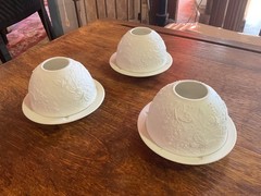 Bernardaud France Butterflies Lithophane Votive Candle Holder