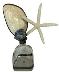 Jamie Dietrich Designs 1-of-a-kind Hand Crafted Sea Life & Stone On Glass Bottle