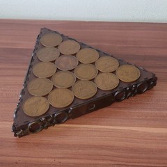 Vintage British Penny Coin Coaster Tray – Pre-Decimal 1930s 1940s Treen