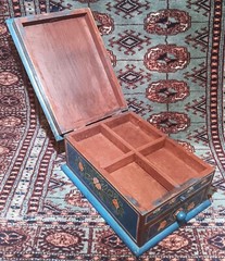 SCANDI BOX vtg swedish jewelry chest scandinavian denmark wood painting norway