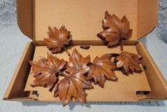 Vintage Homco Leaf Wall Decor 3pc Set New In Box Syroco 7687 Made In USA
