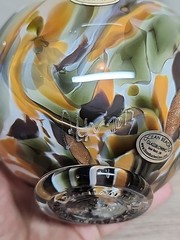 5″ Brown Orange Hand Blown Art Ocean Glass Oregon Float Coast 2013 Signed Meyer