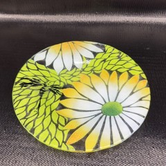 Sydenstricker Hand Made Round Dish Plate Multicolored Floral Pattern Signed 8.5”