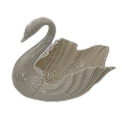 Lenox Porcelain Swan Figurine Candy or Trinket Vintage Ivory Medium 6.5”x 8.5”