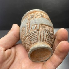 Unique Ancient Near Eastern Chlorite Stone Cup/Vase With Scene All Round