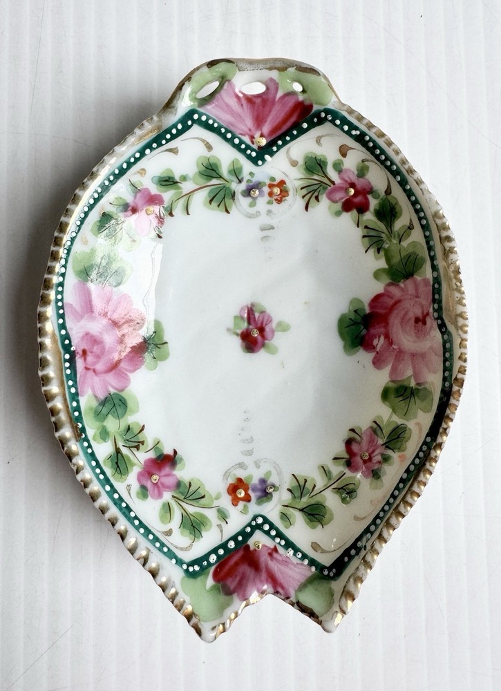 Lovely Vintage Art Nouveau Handpainted Porcelain Bone China Trinket Dish