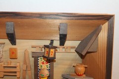 Vintage Wooden 3-D Diorama Kitchen Room Scene Picture Box Made in Germany