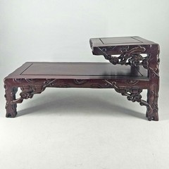 Vintage carved rosewood wood display stand base pedestal Chinese