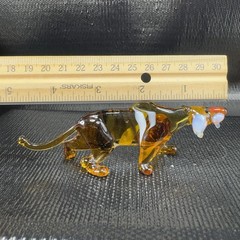 Venetian Art Glass Hand Blown Tiger Cat Hand Made Italian Glass Figurine Figure
