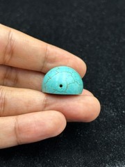 Ancient Near Eastern Sassanid Sasanian Turquoise Intaglio Seal Stamp Dome Bead
