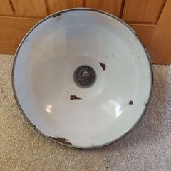 Vintage 1950s enamel lamp shade